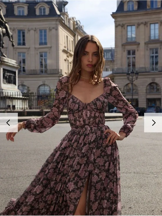 v chapman brown dress The Avery in Cocoa Baroque Floral All the glitters  launching